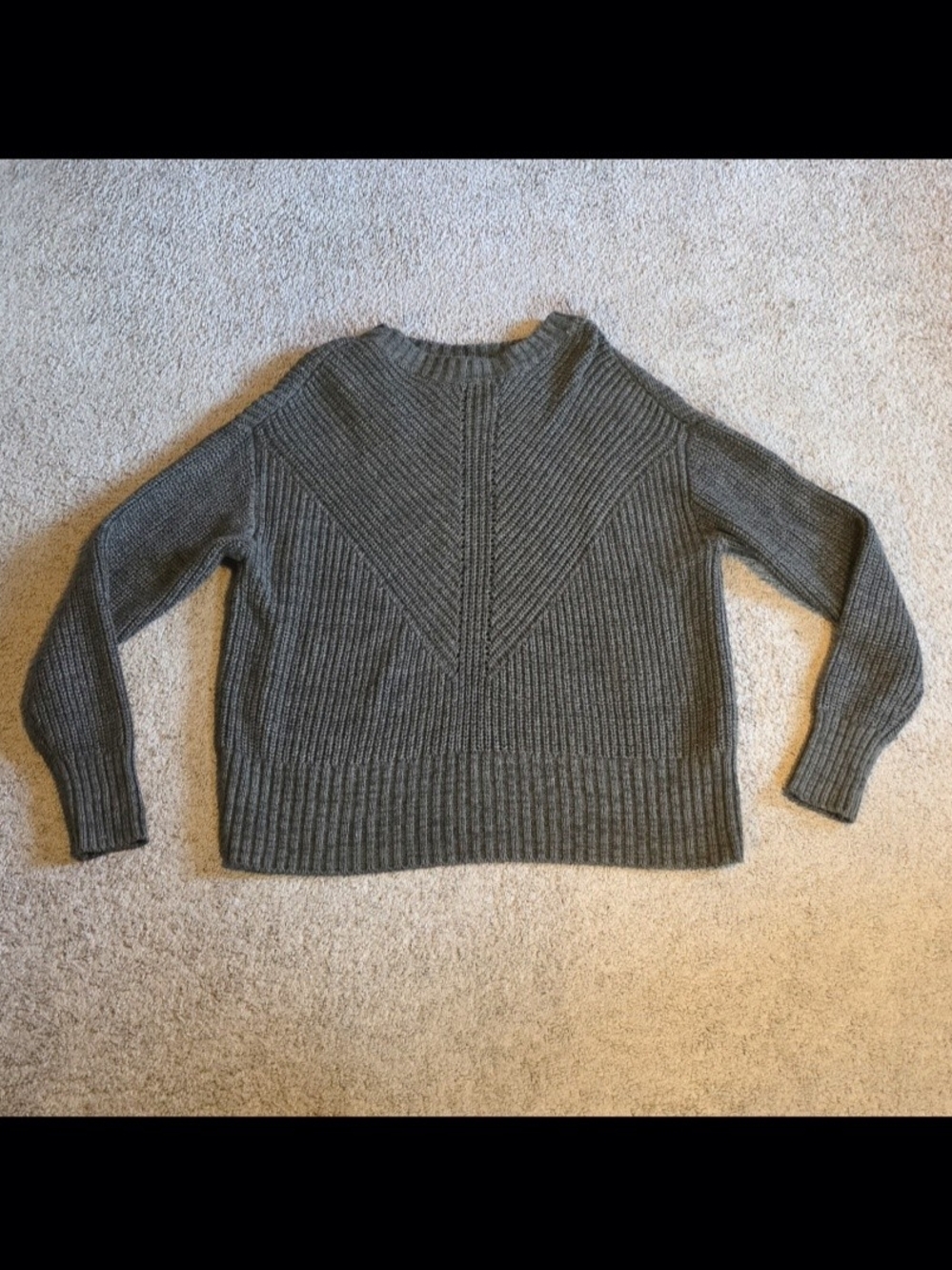 Cozy Women's Charcoal Gray Rib-Knit Sweater A.N.A A New Approach Size Small